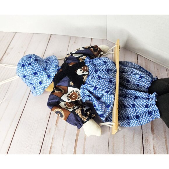 Vintage Clown Marionette Puppet On A Swing  Clown Doll - Picture 5 of 6